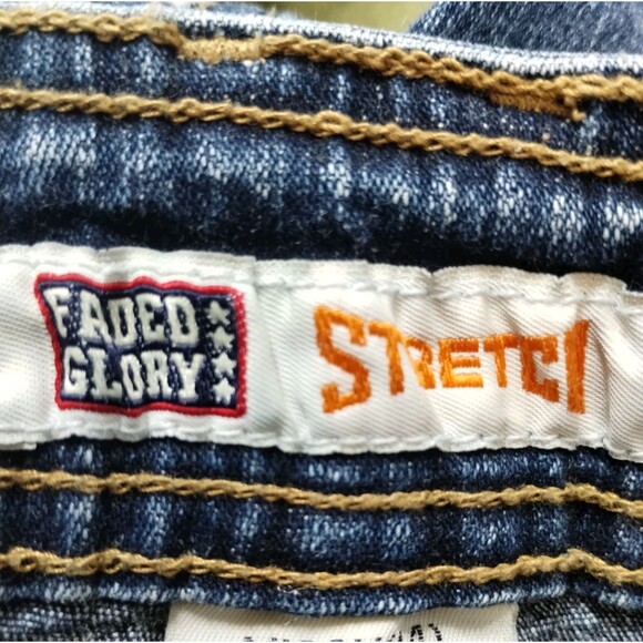 VTG Faded Glory Jeans High Rise 14 Wide Leg Stretch Flap Snap Pckts Gorp Y2k - Picture 11 of 15